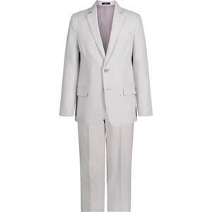Nautica Big Boys Pindot 2 Piece Suit Set Light Grey, boy suit top and bottom 10